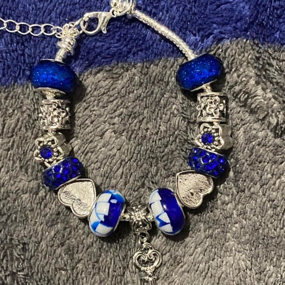 Handmade Blue Charm Bracelet